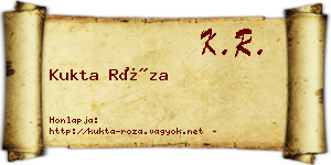 Kukta Róza névjegykártya